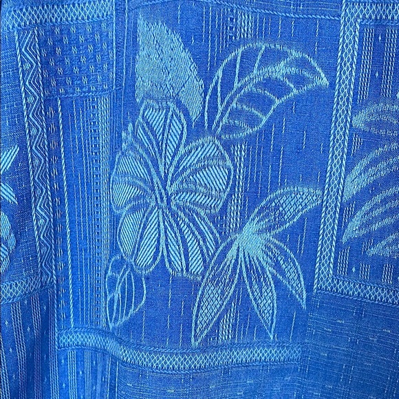 Vintage Jamaica Jaxx Blue 100% Silk Hawaiian Casual Button Down Shirt L - Picture 5 of 10